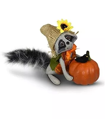 Annalee Dolls 6  Harvesting Raccoon Harvest Thanksgiving Fall Pumpkin Bird New • $24.95