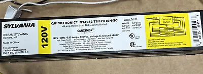 Sylvania Quicktronic QT4X32 T8/120 Fluorescent Ballast - 120v-277 Volt 4-Lamp • $19.99