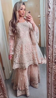 £85 • Buy BRAND NEW Stunning Asian Bridal Wedding Party Peach Indian Lengha UK 8 Small