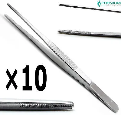 10× Dressing Tweezer 8  Tissue Thumb Forceps 2.6cm Serrated Tip Surgical • $75.94