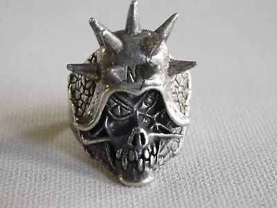 Vintage 1986 G&S Spiked Helmet Skull Biker Ring Sz 13 • $75