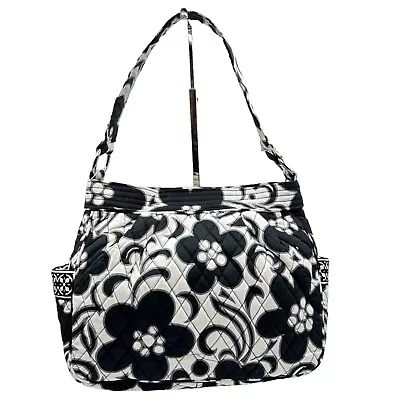 2010 Vera Bradley B&W Night Day Cotton Quilted Mandy Tote Bag Purse Medium Sz • $48.74