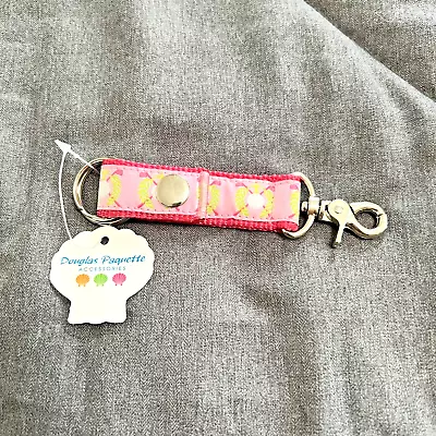 Douglas Paquette Valet Ribbon Key Chain Pink Golf Design New W/Tags Mom Womans • £8.68