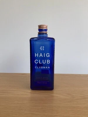 £6 • Buy Haig Club “Clubman” Scotch Whisky - Empty Blue Glass Bottle - 700ml / 70cl