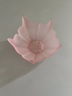 Viking Light Pink Lotus Bowl Original Tag Satin Frosted 6” Wide • $24