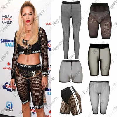 £10.87 • Buy New Womens Fishnet Mesh See Through Slim Fit 3/4 Leggings Cycling Short Hot Pant