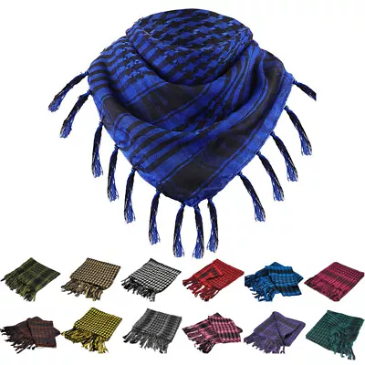 Shemagh Keffiyeh Scarf Turban For Men Women Arab Wrap Shawl Plaid Fringe Scarves • $10.59