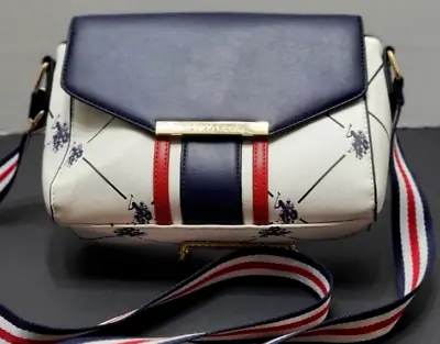 Vintage US Polo Assn. HERITAGE CROSSBODY BAG - Navy Ivory Red • $49.95