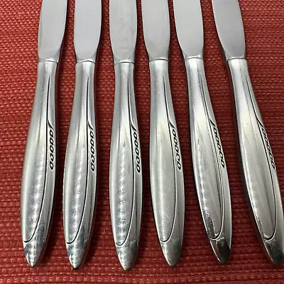 Vintage Set/6 Gorham Stegor ZEST Stainless Dinner Knife Utensil Cutlery Lot USA • $35