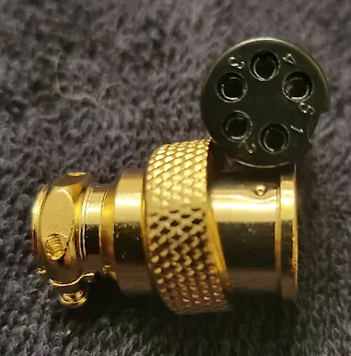 Gold 5 Pin Ham & CB Radio MIC Microphone Connector Female Plug Solder Type • $10