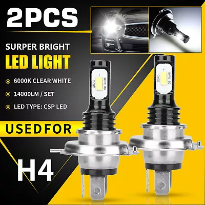 2X H4 9003 HB2 LED Headlight Kit High Low Beam DRL Bulb Super Bright 6000K White • $9.98