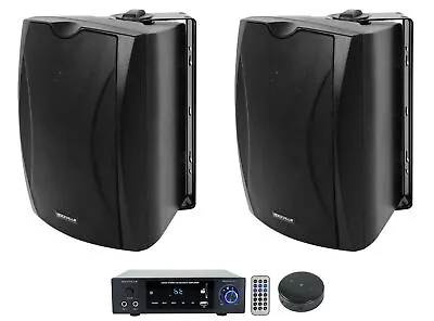 Rockville BLUAMP 150 Stereo Bluetooth Amplifier+(2) Patio Speakers+Wifi Receiver • $269.90