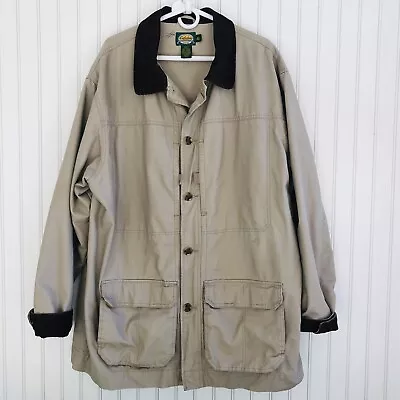 $48 • Buy Cabela's XL Tall Field Jacket Barn Chore Coat Duck Canvas Corduroy Trim