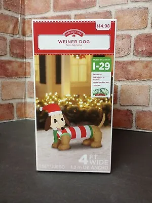 Holiday Time Weiner Dog Airblown Inflatable  4 Feet Wide Indoor/Outdoor Gemmy • $31.99