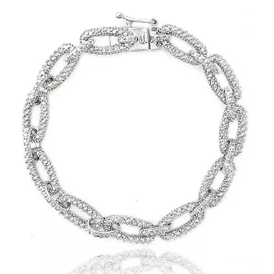 Vintage 7 Ct D/VVS1 Diamond Women's Tennis Bracelet Solid 14k White Gold Finish • $249.99