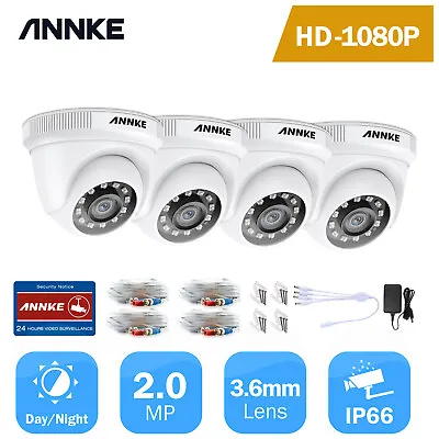 £45.99 • Buy ANNKE 4x HD 1080p Dome Camera Surveillance Security System IR Night Vision IP66 