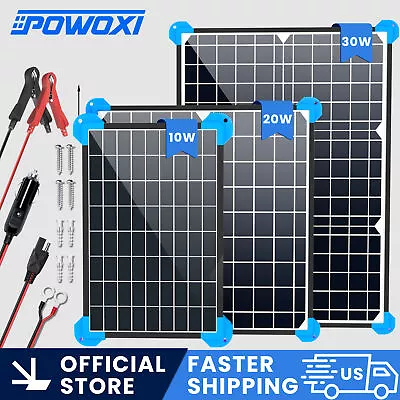 POWOXI 10W 12V Solar Car Battery Trickle Charger Solar Panel Kits For RV Boat  • $53.99