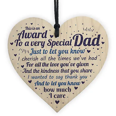 Dad Christmas Presents Wooden Heart Birthday Gifts For Daddy From Daughter Son • £3.99