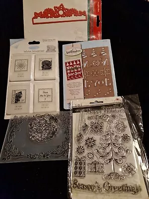 Bundle Christmas Embossing Folders Dies And Stamps Me To Youspellbinders Etc • £5