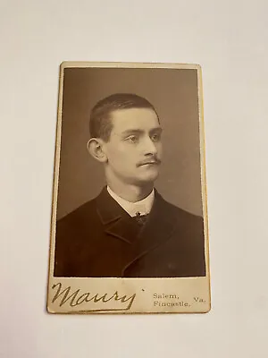 Signed Maury Gentleman Salem Fincastle Virginia Postbellum CDV Photograph • $34.95