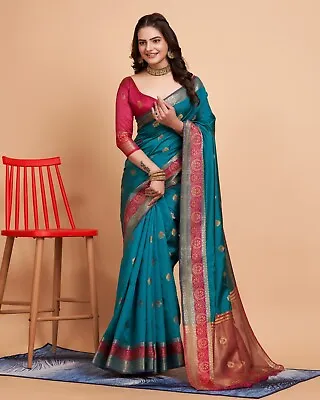 Pakistani Wedding Designer Sari Saree Bollywood Party Wear Indian Sari Blouse • $32.99