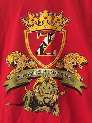£30.76 • Buy Mardi Gras King Zulu 2014 Garren Mims T - Shirt Mens Large Red Short Sleeve