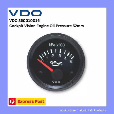 VDO 350010016 Oil Pressure Gauge 12volt 52mm 500kpa • $55