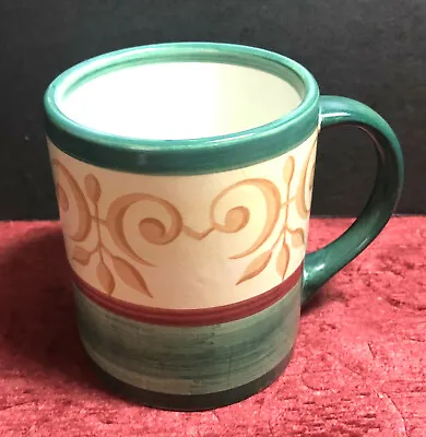 VILLEROY & BOCH Merry Winter Coffee Cup/Mug (Green Red & Gold) ~ PORTUGAL • $15.50