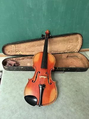 Nice Antique Violin – Giovan Paolo Maggini Brescia 4/4 Size Old Wooden Case • $57