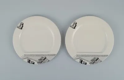 Ettore Sottsass For Flavia Memphis Milano Two Futuristic Porcelain Plates. • $300