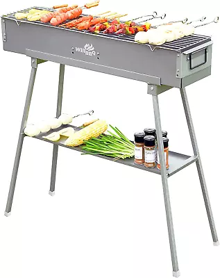 Commercial Quality Portable Charcoal Grills Multiple Size Hibachi BBQ Lamb Sk... • $173.98