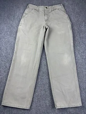 Carhartt Pants Men’s Size 31x32 Beige Carpenter Dungaree Canvas Workwear • $29.99
