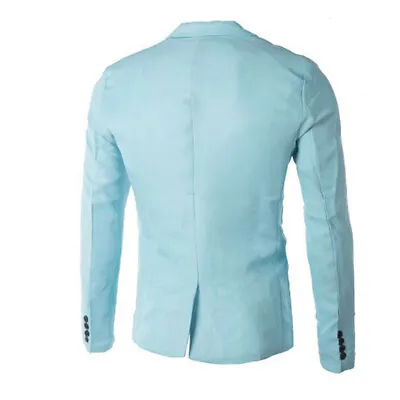 Charm Men's Casual Slim Fit One Button Suit Blazer Coat Jacket Tops Men Fashion • $25.91