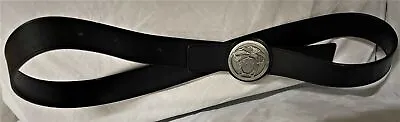 Versace Belt Black Leather Medusa Head Men's Adjustable 30 To 36 Inch • $275