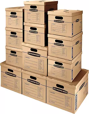 12 Pack Kit Classic Moving Boxes 8 Small And 4 Medium Tape-Free With Reinforce • $55.33