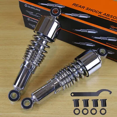 For Harley Touring King Street Glide Dyna 10.5'' Rear Air Shocks Absorber Chrome • $76.09
