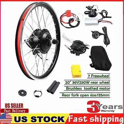 20 Inch 36V 250W Rear Motor Electric Bike Brushless Motor Wheel Conversion Kit • $191.90