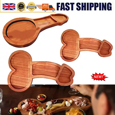 Novelty Penis Aperitif Cheese Board Charcuterie Platter Food Serving Tray Wooden • £9.22