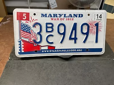 License Plate Tag Vintage Maryland “War Of 1812” 3 BC 9491 2014 Rustic • $9.25