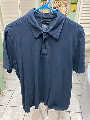 Men J. FERRAR Black 100% Cotton Stretch Short Sleeve Ribbed Polo Shirt L VTG • $5