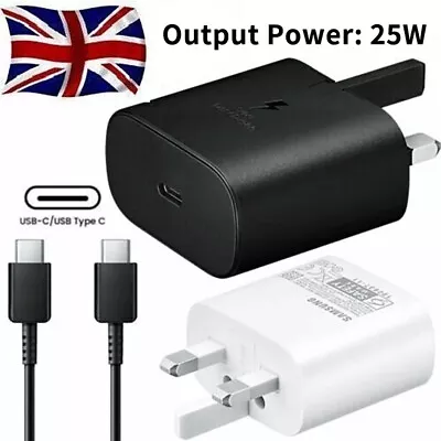 Genuine 25W Super Fast Charger Adapter Plug & Cable For Samsung Galaxy Phones UK • £5.98