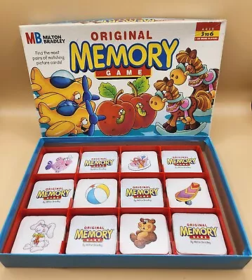 Vintage 1996 ORIGINAL MEMORY Matching Game Milton Bradley COMPLETE! EUC • $26.50