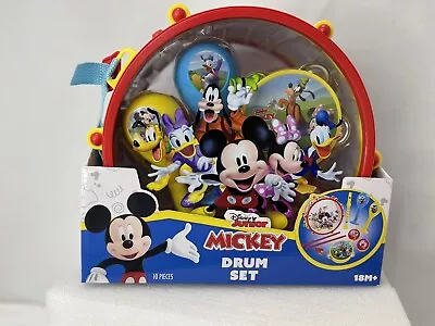 Mickey Mouse Drum Set Disney 10 Pc Band Musical Instruments Age 18M+ Toddler • $24