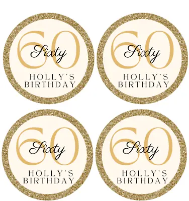 20 X 60th Birthday Gold Edible Cupcake Toppers Wafer/icing UNCUT • £3.40