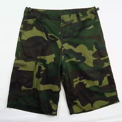 Mens US74 Koman Military Shorts Green Brown Cargo Pockets Size L (34-36) • $17.84