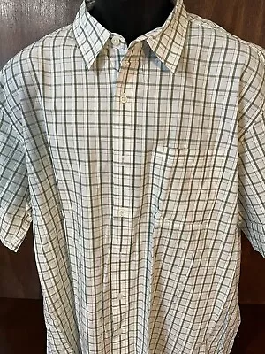 L.L. BEAN MEN'S S/S BUTTON SHIRT  XL Tall.  White Green Nice • $15.60