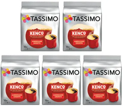 Tassimo Kenco Americano Smooth Coffee 128g 16 Pods X5 Packs (Pack Of 80) 4031526 • £31.99