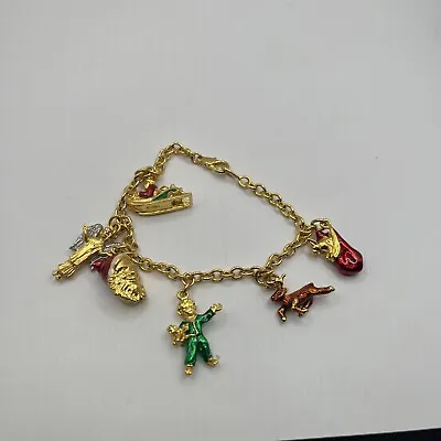 MMA Metropolitan Museum Of Art Christmas Gold Tone Bracelet  With Charms 7.5”. N • $29
