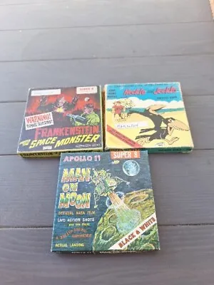 Super 8 8mm Frankenstein Meets The Space Monster Apollo 11 Heckle And Jeckle Lot • $46.50