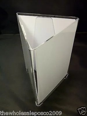  Acrylic 3 Sided A6 Menu Holder Display Table Top Price List Display Stand • £12.14